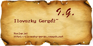 Ilovszky Gergő névjegykártya